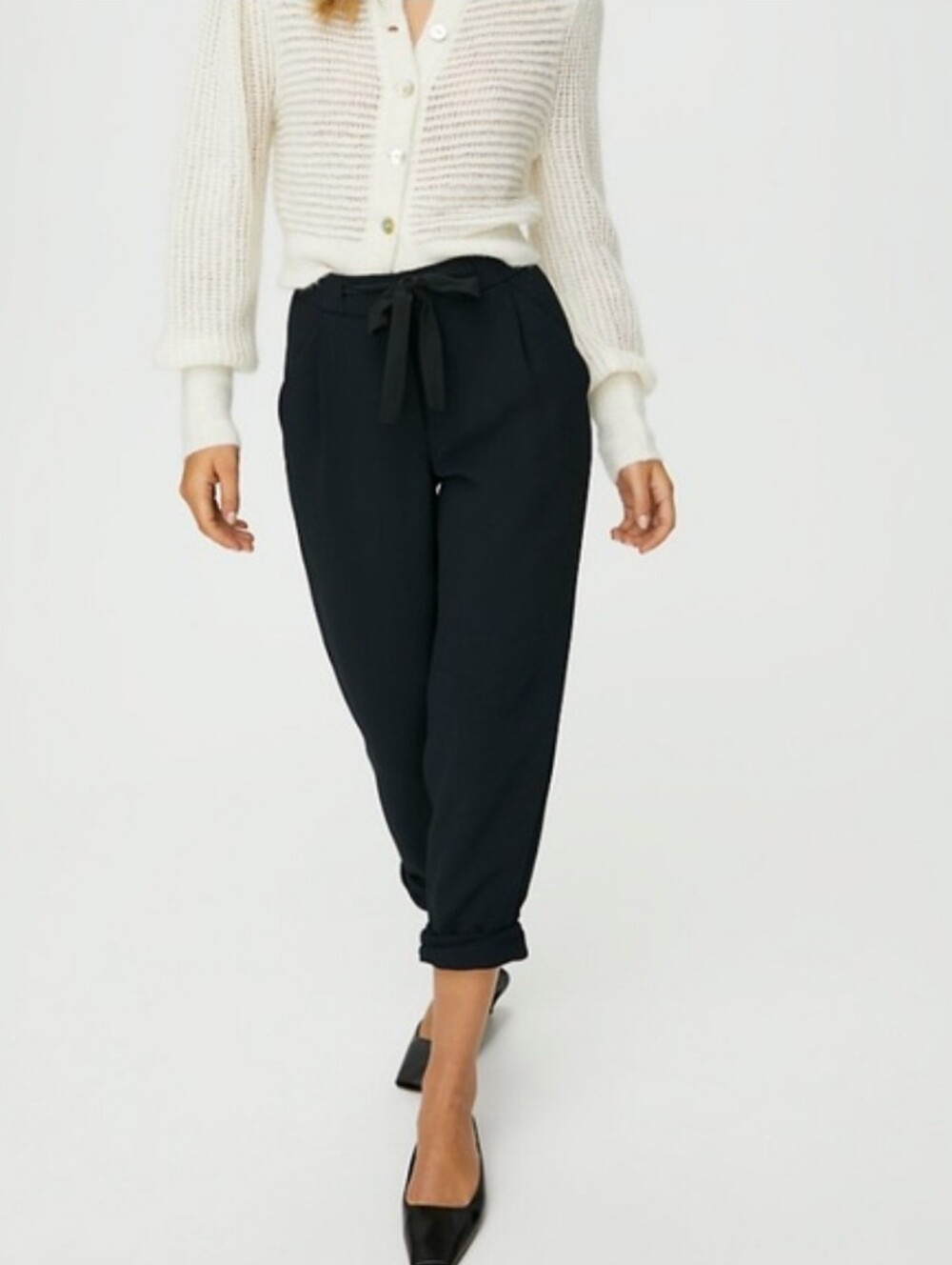 Aritzia Wilfred Allant Crop Trouser Pant Size 2 Black